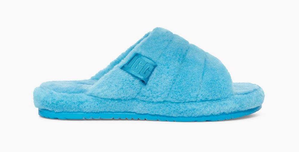 Ugg Fluff You - Mens Slippers - Azure - NZ (5869VBINC)